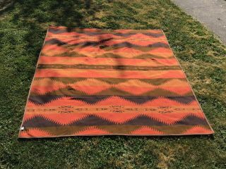 HUGE 77” x 83” Vintage Pendleton Wool Indian Saguaro Blanket Beaver State 3
