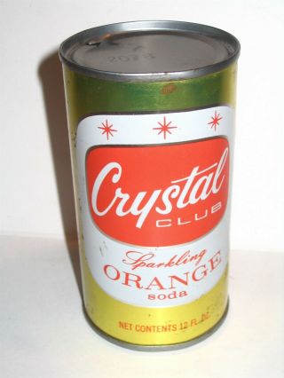 Crystal Club Soda Pop Vintage Steel Flat Top Can Scranton Pa The Office Tv Show