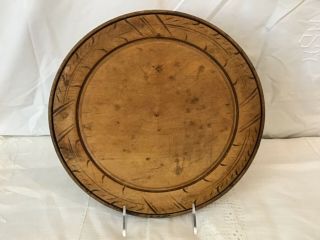 Antique Primitive Wooden Cutting Board,  Hand Carved Rim. ,  19th Century