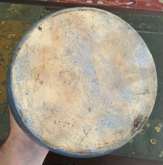 Antique Blue Stoneware Pottery Storage Jar Crock 2