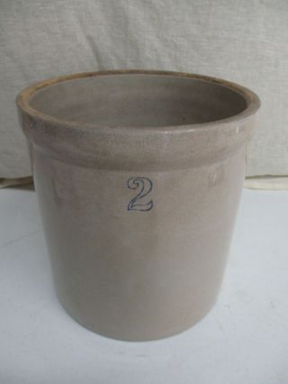 Antique Salt Glazed Stoneware Crock 2 Gallon Pottery Crock 9.  5 " X9.  5 " Salt Glaze