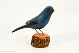 Jim Slack Song Bird Lazuli Blue Bunting Signed By Artist Gh353
