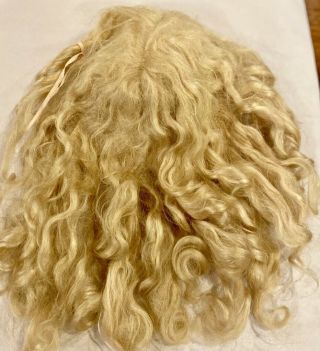 A20 Antique 15 - 16 " Hand Tied Light Blond Mohair Wig For Antique Bisque Doll
