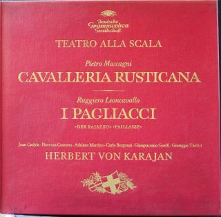 Dg 2709 020 Cavalleria Rusticana/i Pagliacci/karajan,  3lp Canvas Box,  Tulip Label