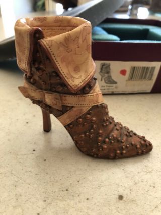 Just The Right Shoe En Vouge Miniature Boot Heel Turned Down Cuff 2002 Box 25172