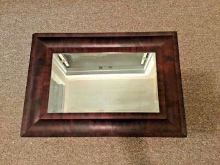 Antique Tiger Maple Wood Mirror,  21 1/2” X 30 1/2” - Gorgeous Slate Backing