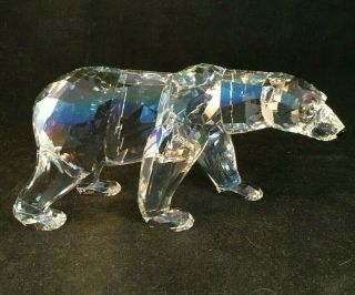 Vintage Swarovski Siku Polar Bear Faceted Leaded Crystal Rare Old 2011 1053154