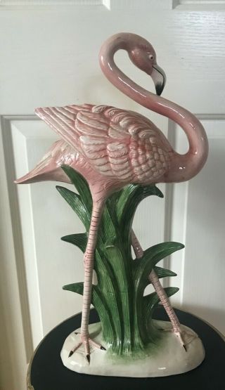 Vintage Ff Fitz & Floyd Ceramic Flamingo - Over 20 " Tall -