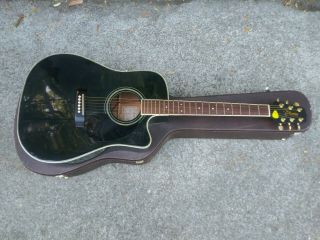 Vintage Takamine Eg - 334sbc Acoustic / Electric Guitar With Hard Case