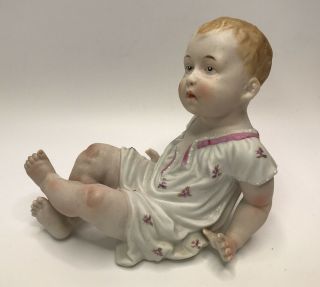 Vintage Ucagco Baby Girl In Nighty Figurine Porcelain Bisque Hand Painted Japan