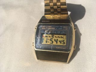 Vintage 1970’s Seiko Gold Colour A159 5009 G Digital Lcd Watch Vgc