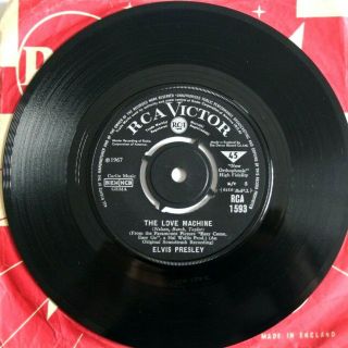Ex/ex Elvis Presley The Love Machine B/w You Gotta Stop (rca 1593) 7 " Vinyl 45