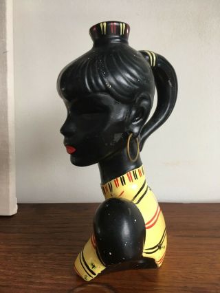 Barsony H4 lamp base,  girl with ponytail vintage hand painted MCM retro tiki 3