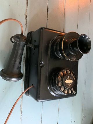 Vintage Antique Rotary Wall Phone Telephone