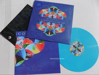Coldplay Lp Kaleidoscope Ep Blue Vinyl 1st Pressing,  Pro Sht,  Poster,  Mp3 12 "