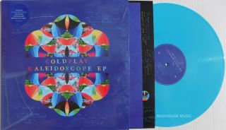 COLDPLAY LP Kaleidoscope EP BLUE Vinyl 1st Pressing,  Pro Sht,  Poster,  MP3 12 