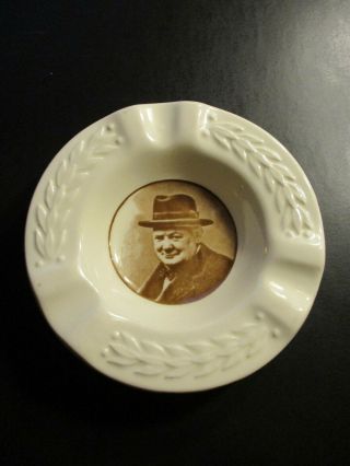 Sir Winston Churchill 4.  5 " Ashtray By Royal Doulton " This Was Their Finest Hour "