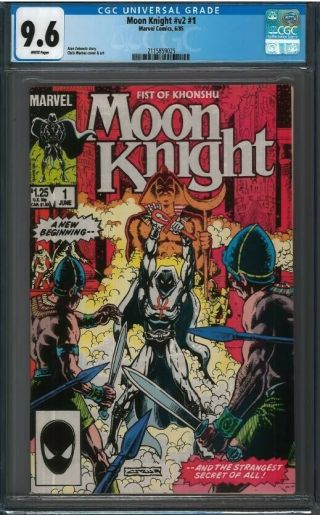 Moon Knight V2 1 Cgc 9.  6 1985 Marvel Comic Fist Of Khonshu: A Beginning