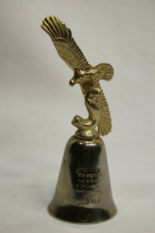 Vintage Brass Eagle Bell With Engraved Scripture Isaiah 40:31 4.  75 "