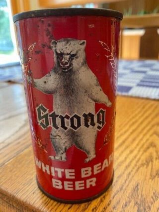 White Bear Strong Vintage Flat Top Beer Can REAL Eau Claire WI 2
