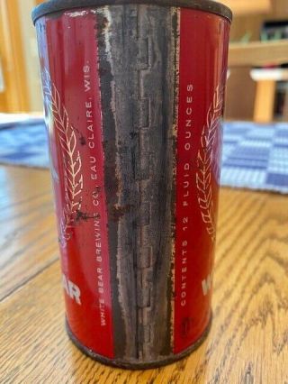 White Bear Strong Vintage Flat Top Beer Can REAL Eau Claire WI 3