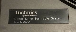 Technics Direct Drive SL - 2000 Vintage Turntable 3