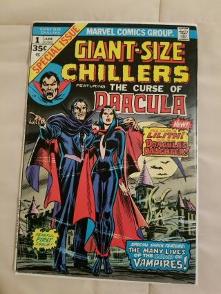 Dracula Giant - Size Chillers 1 1st App Of Lillith 1974 Marvel Bronze Age