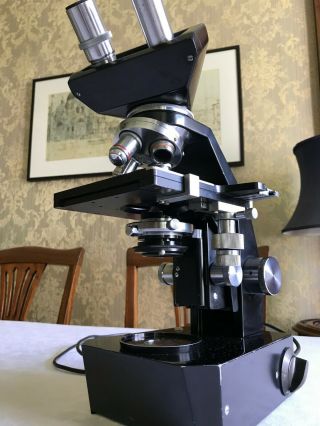 Vintage Gillet & Sibert Binocular Research Microscope - Collectible Example