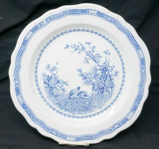 Large Antique Furnivals Blue Quail Circular Serving Plate 12 "
