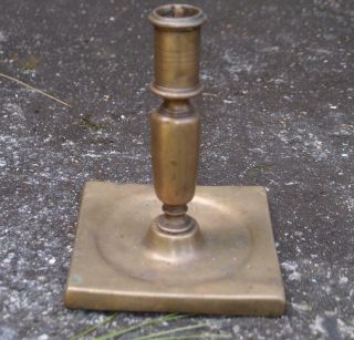 Antique 17th Century Brass Candlestick Lighting Candle Holder Primitive