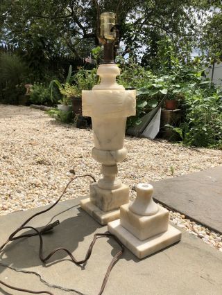 Vintage Alabaster Lamp Marble Urn Lamp Early 20th Century