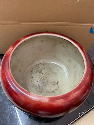 Antique Vintage Chinese Sang De Oxblood Porcelain Pot Or Incense Burner 20c
