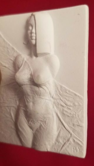 Antique Nude Plaster Wall Relief Sculpture By Andre Erpel Berlin Germany 11