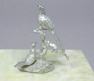 Vintage Silver Shop Metal Pheasant Statue Artisan Dollhouse Miniature 1:12