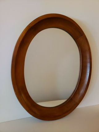 Vtg Tell City Chair Co.  Wooden Oval Mirror Pattern 3134 Andover 18.  5 "