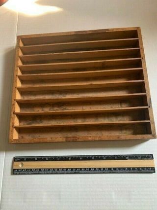 Antique Vintage Chemistry Drawer Divided Wood Tray Shadow Box Shelves Ammunition