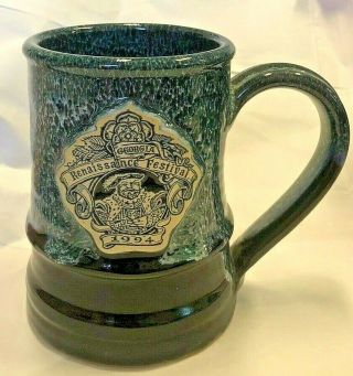 Georgia Renaissance Festival Mug Cup Hand Thrown Deneen Pottery 1994