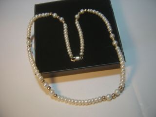 Stunning - Vintage Pearls Necklace - 9ct Gold Clasp & Beads 16 " Investment