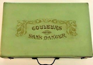 Antique French Wooden Paint Box - Couleurs Sans Danger - Art Set France
