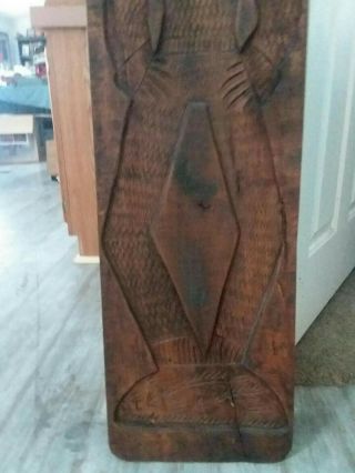 Antique Folk Art,  Solid Wood Hand Carved Cookie Mold Wall Hanging Art,  Jester