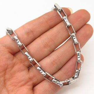 925 Sterling Silver Vintage Heavy Long Box Chain Necklace 29 "