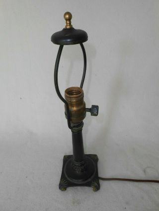 Antique Handel ? Reverse Painted Boudoir Lamp Signed Base