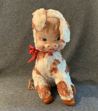 Vintage Rushton Cow Rubber Face Plush Rare Stuffed Animal So Cute
