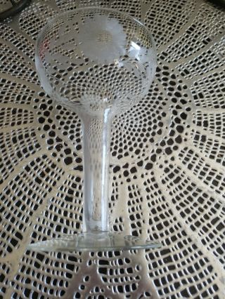 Vintage Art Deco Crystal Hollow Stem Champagne Glass Coupe with Cut Flowers 3