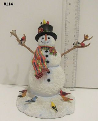 Lenox Feathered Friends Snowman Figurine 1997 By Lynn Bywaters 8.  5 " Tall