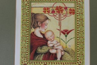 Mary Engelbreit Art Matted Picture 11x14 Mother Baby Child Sleeping Nursery Wall