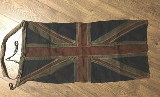 Vtg Antique Panel Stitched British Naval Navy ? Union Jack Flag Pennant England