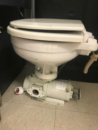 Vintage Raritan Marine Toilet W/macerator White Porcelain