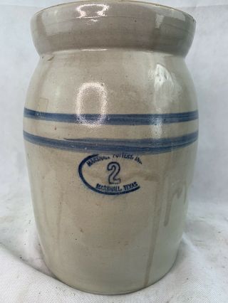 Antique Marshall Pottery 2 Gallon Stoneware Butter Churn Crock - Vintage Churn