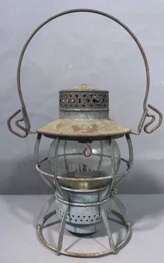 Antique Prr Old Dressel Oil Lamp Pennsylvania Railroad Marked Train Lantern